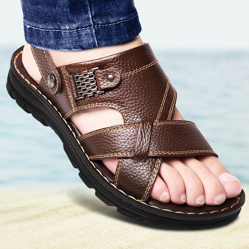 Men Sandals Genuine Leather Men Beach Shoes Brand Men Casual Shoes Men Slippers Sneakers Summer Shoes