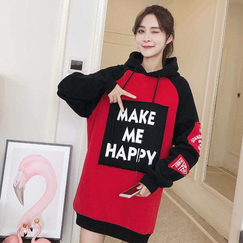 Large size long sleeve warm hooded Top Autumn winter sweater cotton women Sweatshirt wild