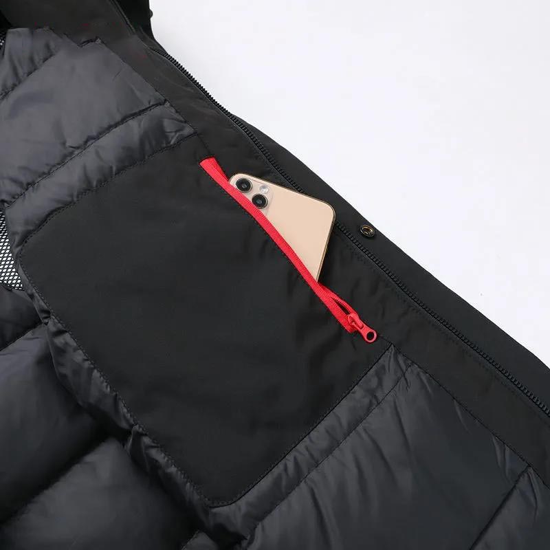 Winter Men's Down Jacket Mid-length Middle-aged Hooded Jacket Business Thickened Warm Jacket