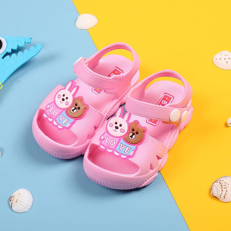 Baby Sandals Summer Boys and Girls Baotou Soft Bottom Non-slip Little Princess Cute Cartoon Toddler Sandals