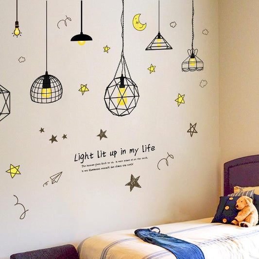 wire frame chandelier wall sticker third generation removable wall sticker PVC transparent film