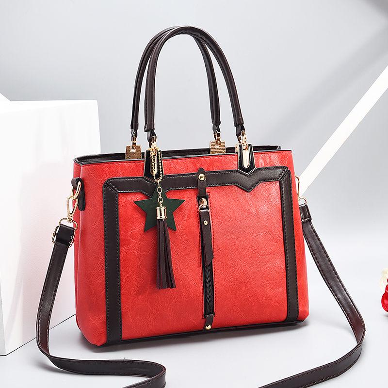 European and American Shoulder Handbag Trendy wild Patent leather bag Genuine Leather Woman bag