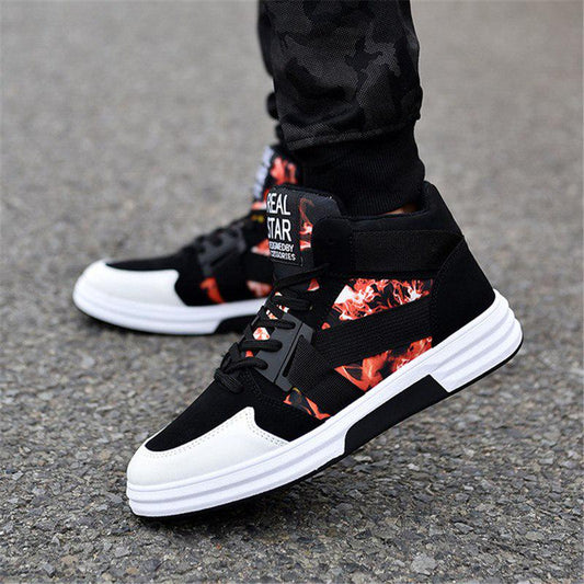 Men's Vulcanize Men Spring Autumn Top Fashion Sneakers Lace-up High Style Solid Colors