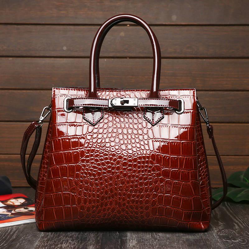 Crocodile Pattern Handbag Female Temperament Versatile Large-capacity Shoulder Bag European and American Fashion Trend Commuter Handbags