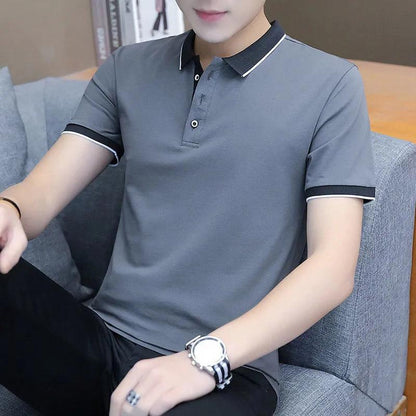 Summer New POLO Shirt Men's Short-sleeved T-shirt Lapel Collar Loose Plus Size Men's T-shirt Top