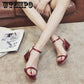 New Women's Open Toe Buckle Strap Ankle Sandal Boots High Chunky Heel Roman Shoes