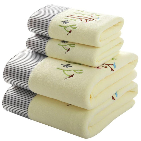 2PC Household Towel Set Bath Towel Towel Fabric Soft and Absorbent Strong Wash Face and Bath Bathroom Towels Are Soft and Do Not Shed Hair