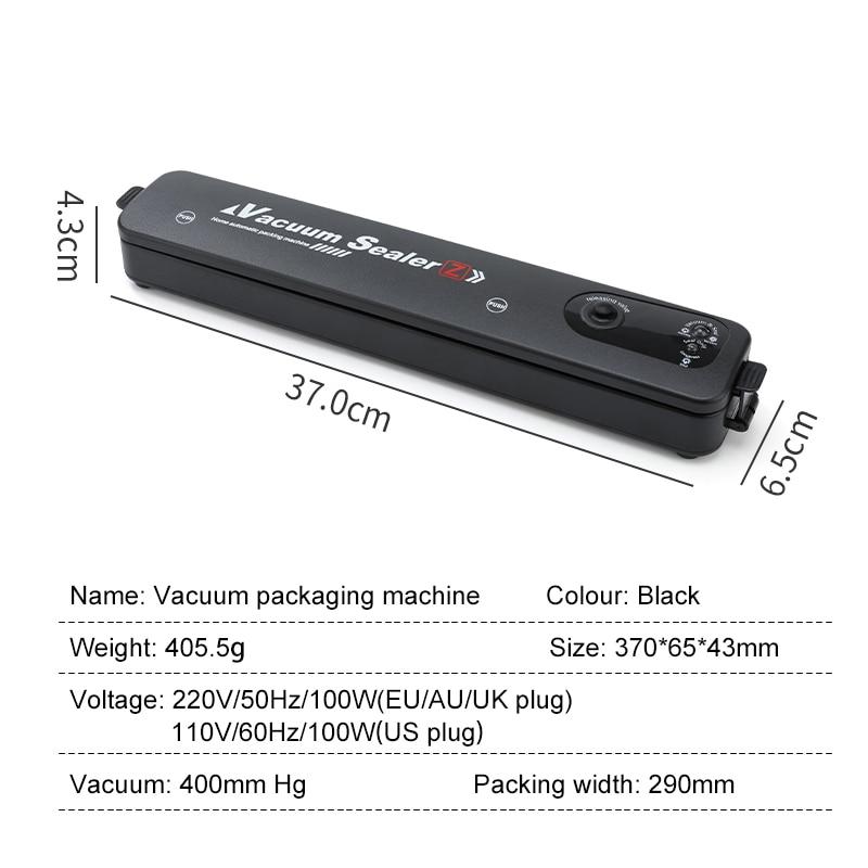 Household Black Food Vacuum Sealer 220V/110V Vacuum Sealer Packaging Machine