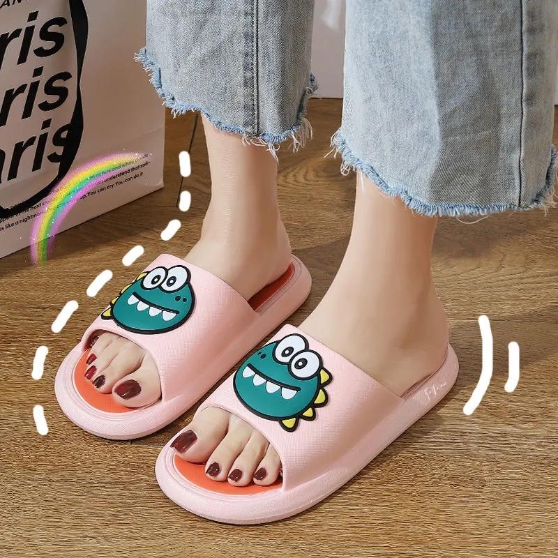 Deodorant Antibacterial Cute Sandals and Slippers Women's Home Bathroom Slippers Non-slip Soft Bottom Men's Couples Slippers Summer Beach Shoes