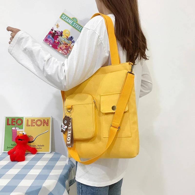 Canvas Bag Female Student Shoulder Bag Female Bag Korean Messenger Bag Handbag Large Capacity Tote Bag