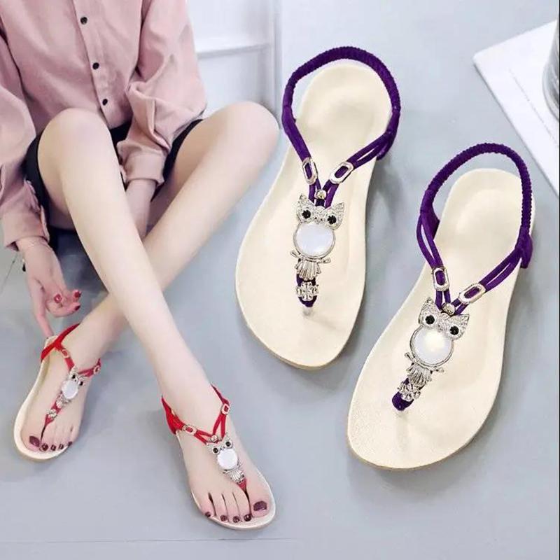 Sandals Women's Flat Shoes Boho Style Flip-flops Beach Shoes Summer Plus Size Women's Shoes Flip Flops Soft-soled Sandals