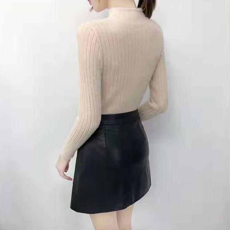 Autumn and Winter Mohair Sweater Short Slim-fit Inner Top Half High Collar Fashion Women's Bottoming Shirt