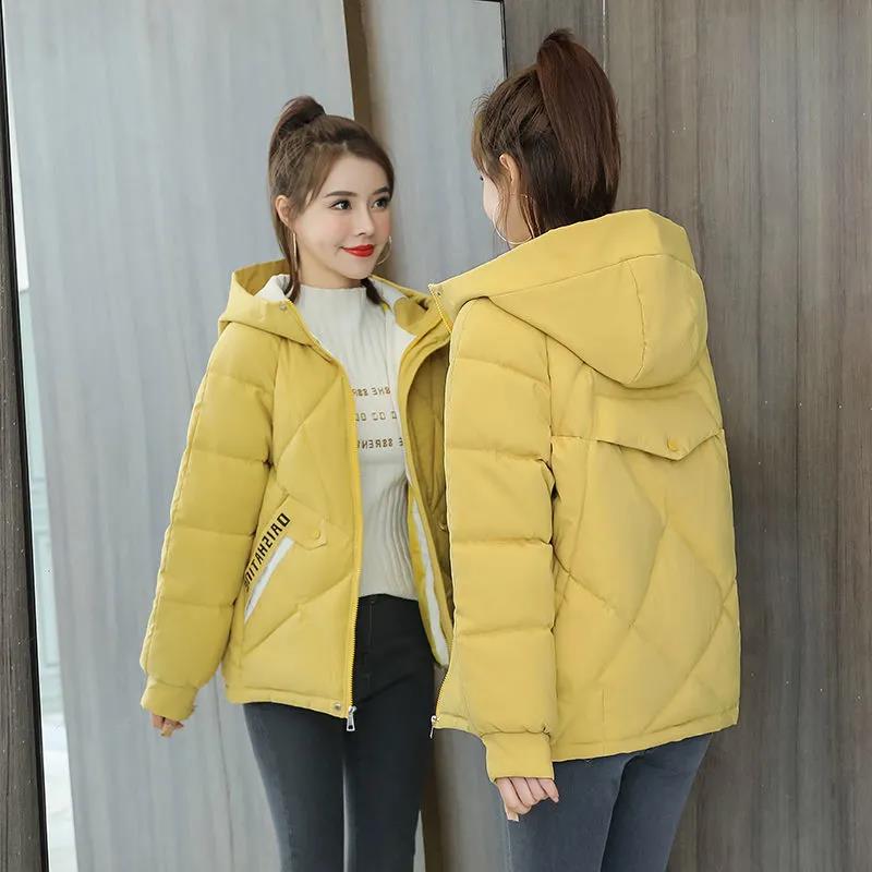 Women's Short Cotton-padded Jacket Loose Hooded Thick Printed Down Quilted Jacket Winter Jacket