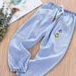 Children's Mosquito Pants Boys and Girls Spring and Autumn Thin Sports Jeans Embroidery Casual Pants Knickerbockers Denim