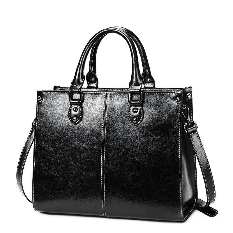 Personality European Style Crossbody Bag High Quality Genuine Leather Women Bags Luxury Top-Handle Bags Large Capacity