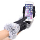 Women's Winter Gloves Warm Leather Touch Screen Mittens Outdoor Riding Gloves Thick Velvet Outer Circle Plush Thermal Gloves Breathable Waterproof