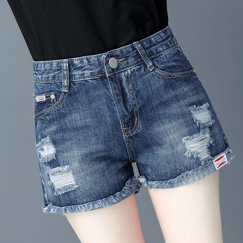 WTEMPO High Waist Denim Shorts Women Loose Spring and Summer Wide Leg A-line Thin Curled Bottom Casual Shorts