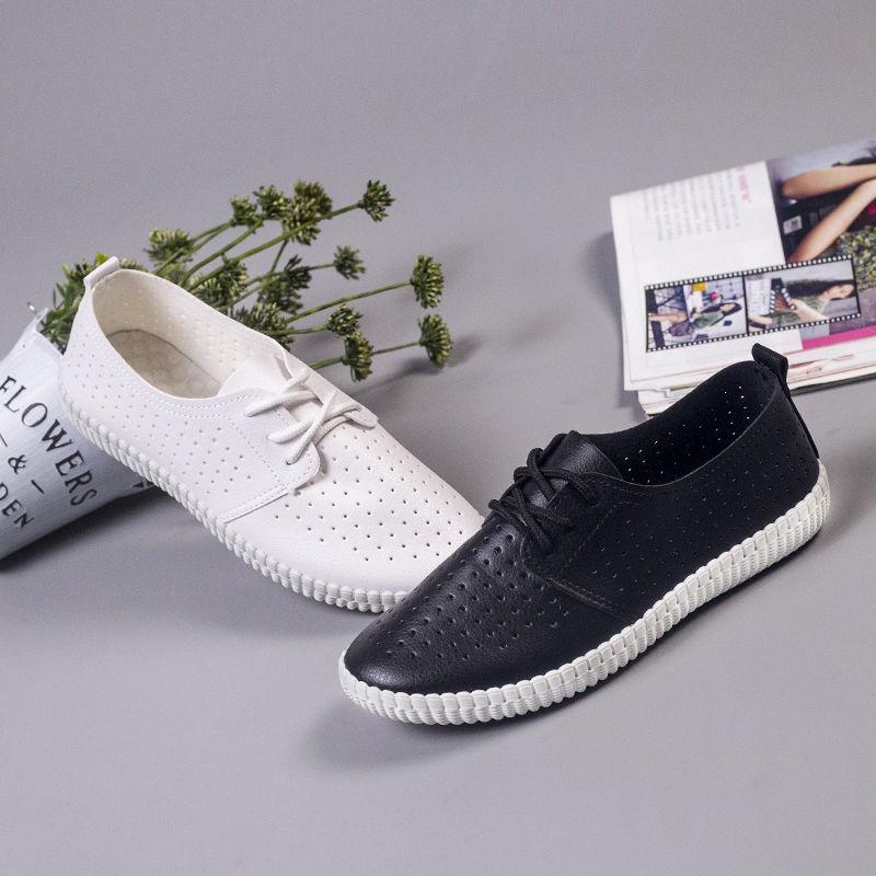 Women's Shoes White Shoes Female Students The Wild Leather Shoes Withe Shoes