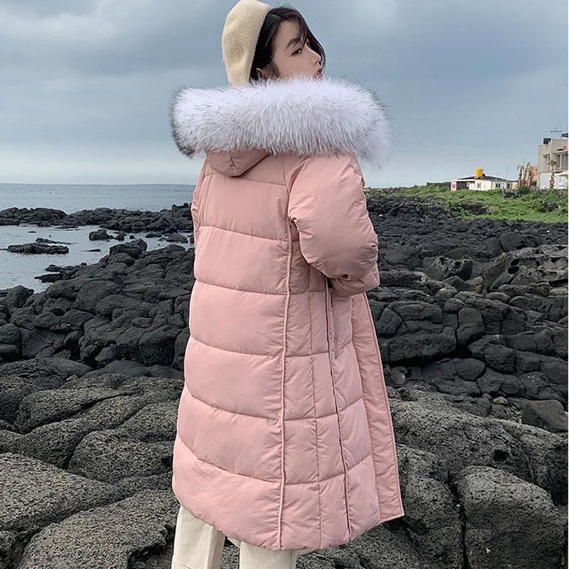 Cotton-padded Clothes Women's Mid-length Section Over The Knee Loose and Thin Korean Version of The Thick Large Size Cotton Winter Jacket Female Ins