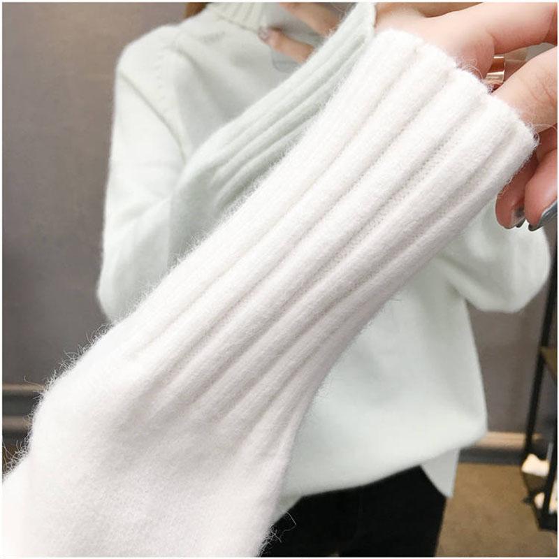 Warm Sweater High Neck Sweater Female Loose Long Sleeve Sweater Autumn and Winter Thickening