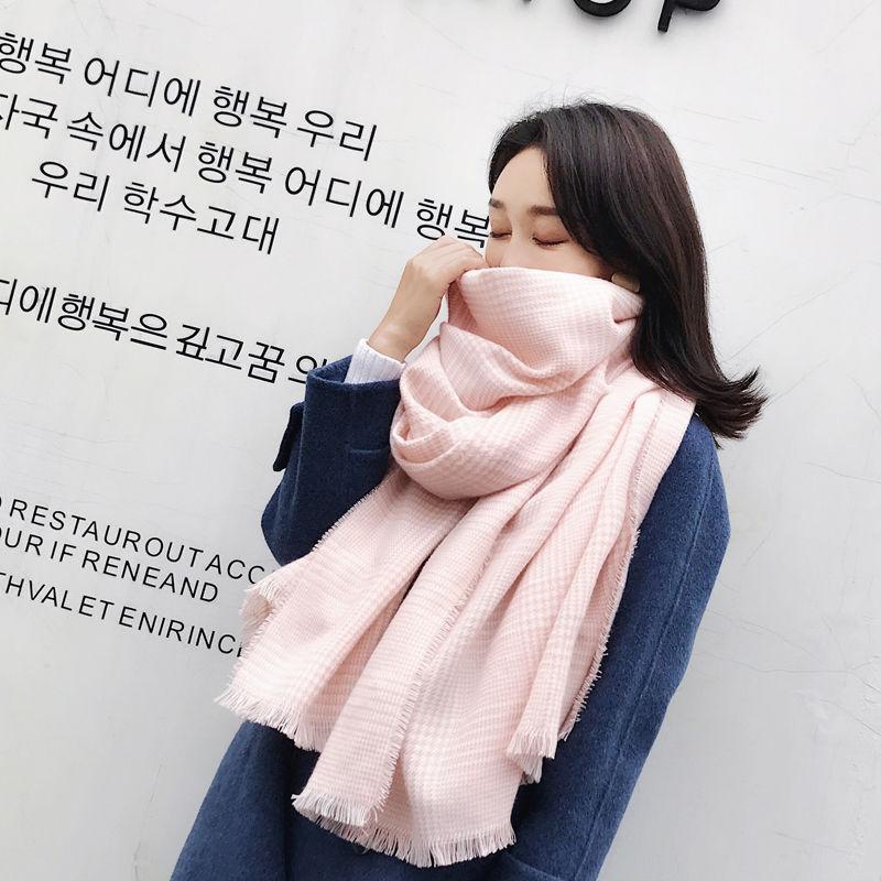 Autumn and Winter Women's Scarf Korean Plaid Scarf Thick Wild Long Scarf Shawl