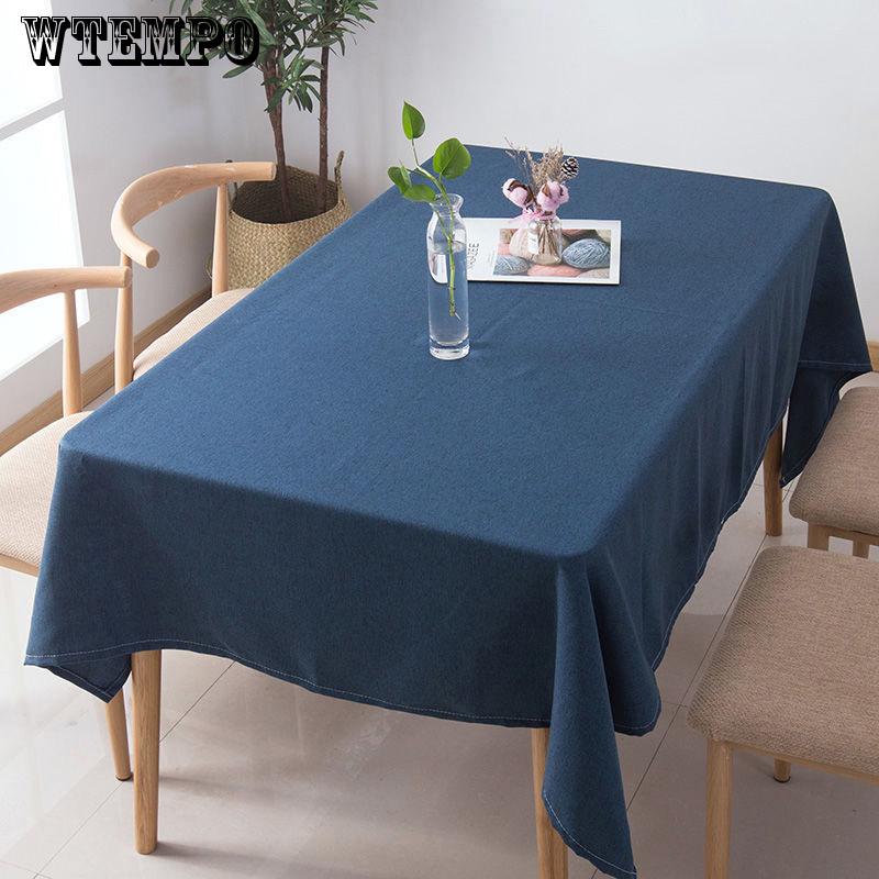 Simple Modern Solid Color Tablecloth Cotton Linen Table Cloth Rectangular Coffee Tablecloth