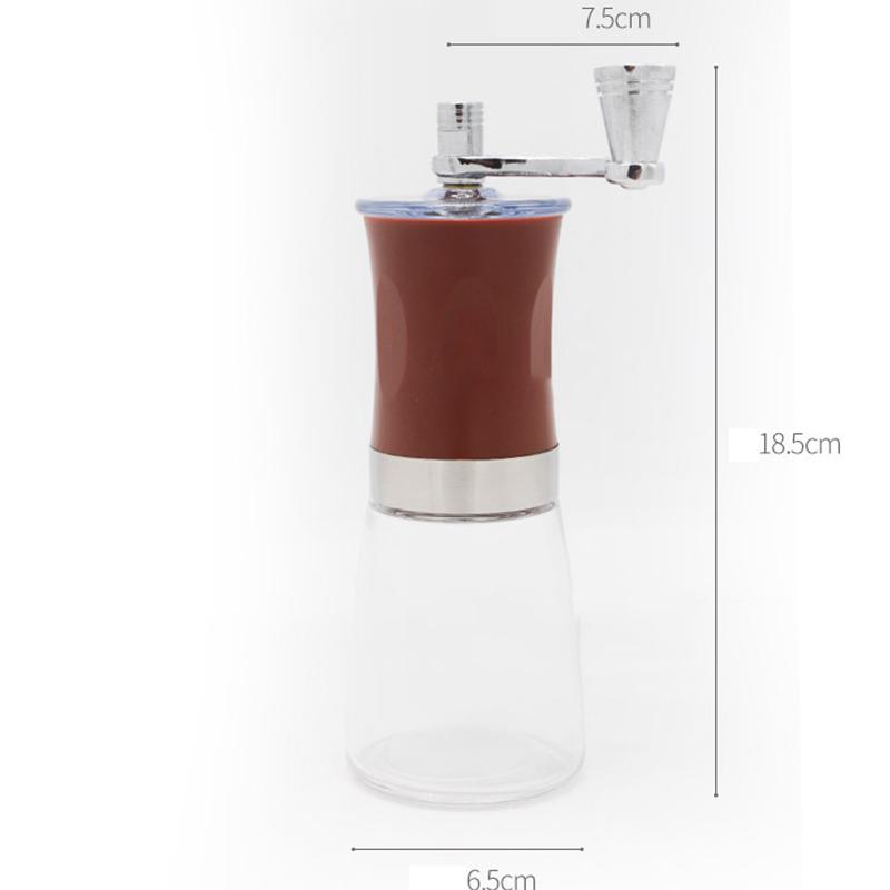 Manual Coffee Grinder Glass Hand Crank Coffee Bean Grinder Household Grinder Portable Household Coffee Grinder