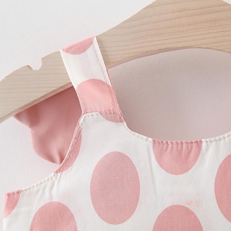 Children Dress Spring Summer Sling Kids Clothing  Baby Girls Clothing Polka Printing Dot Wings Dress Sleeveless A-line Dress Girl