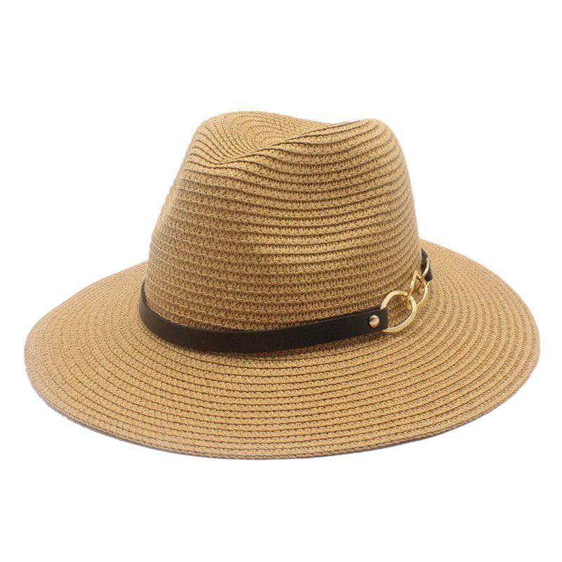 Khaki Straw Hat Men Panama Caps Summer Style Sun Hat Beach Holiday Classic Male Hats