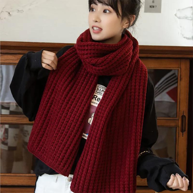 Scarf Female Winter Cute Girl Korean Version of Wild Student Knitted Wool Warm Scarf