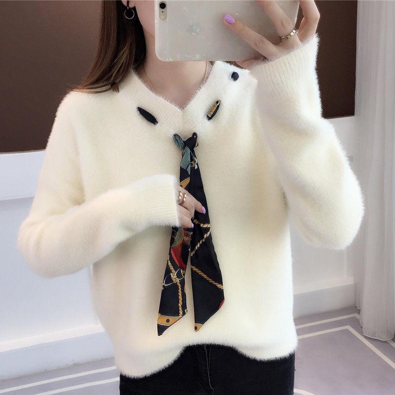 Autumn and Winter Mohair Jacket Fashion Thick Loose Top Casual Style Women Sweater