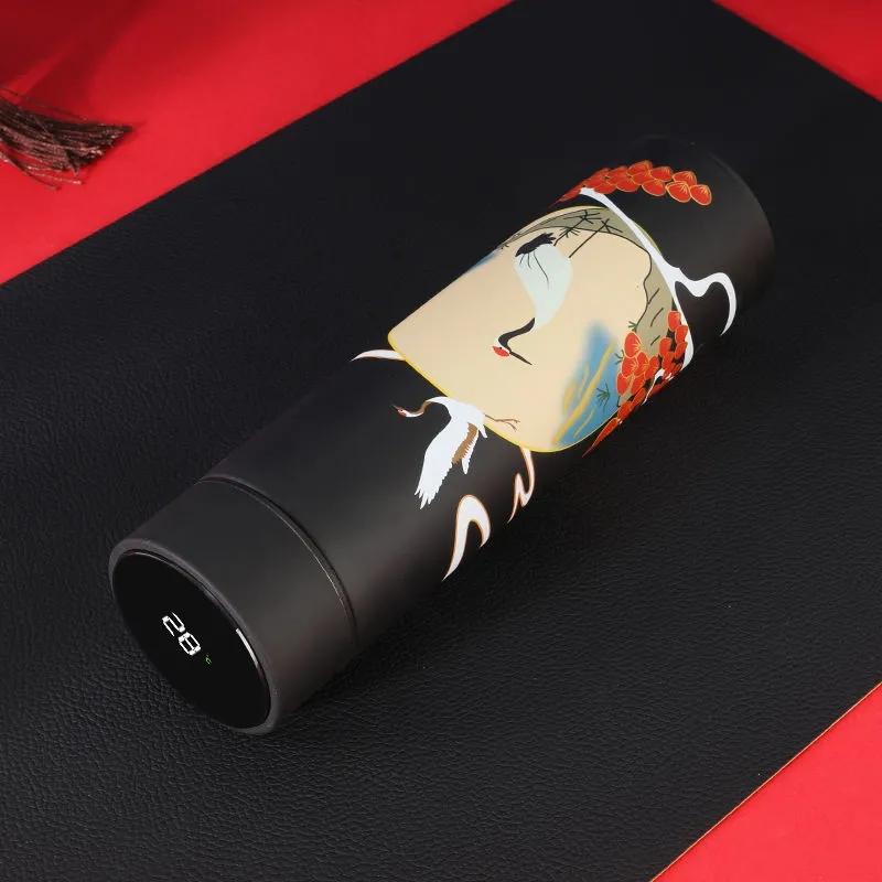 Chinese Style Smart Vacuum Flask Stainless Steel Male and Female Tea Separation Portable Tea Cup Vacuum Flask