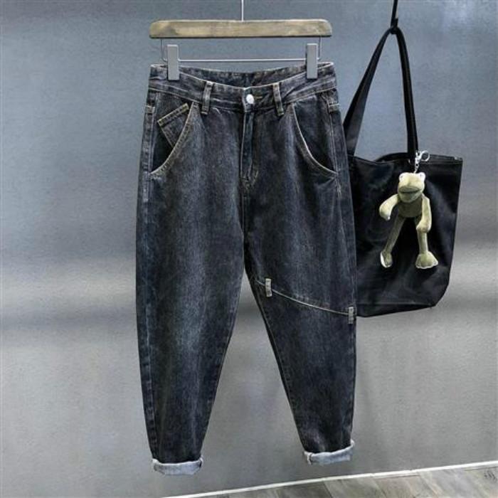 Retro Jeans Men's All-match Loose Tapered Small Straight Wide-leg Pants