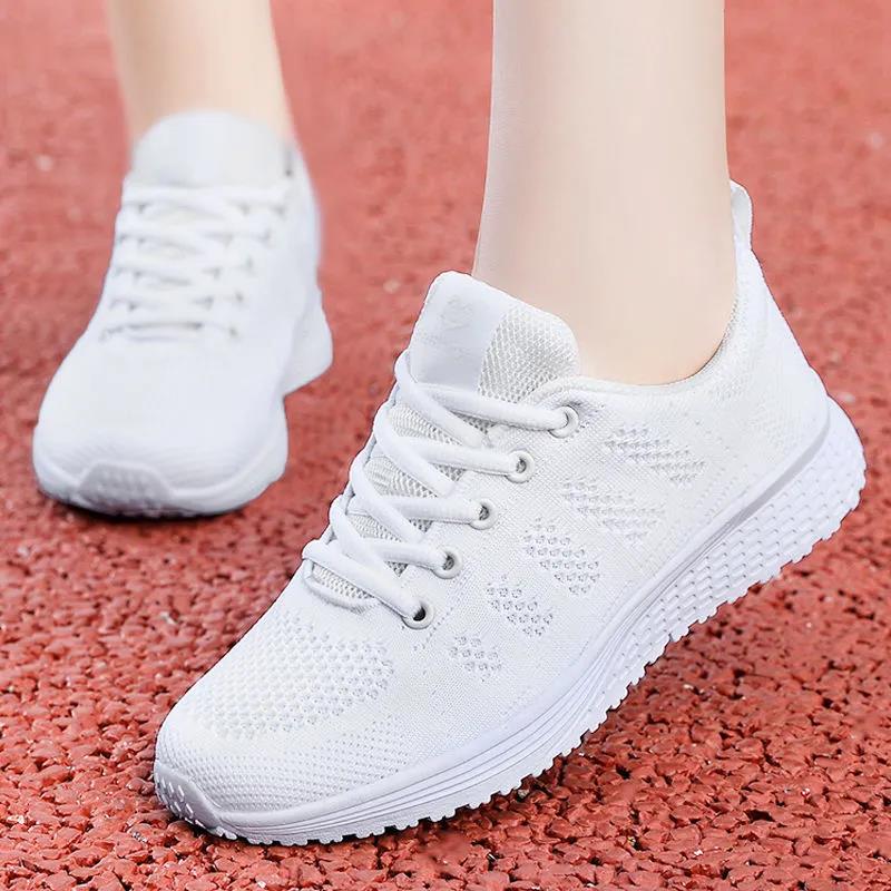 Women Casual Shoes Breathable Walking Mesh Flat Shoes Woman Contrast Color Sneakers Women Tennis Sports Shoes