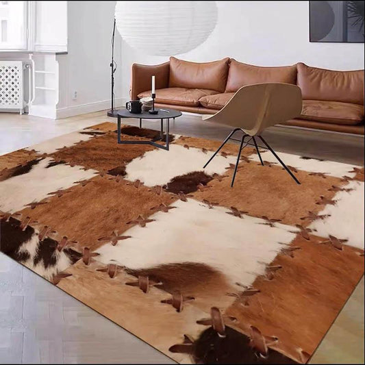 Imitation Leather Carpet Living Room Bedroom Bedside Blanket Sofa Coffee Table Large Floor Absorption Anti-slip Wear Door Pad Modern Wind