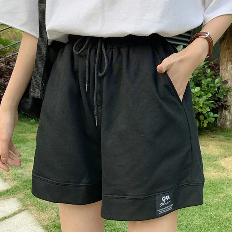 Five Points Wide Leg Sports Shorts Women's Summer Loose Casual Straight Shorts Ins Harajuku Style Pants Fitness Jogging Short Pants