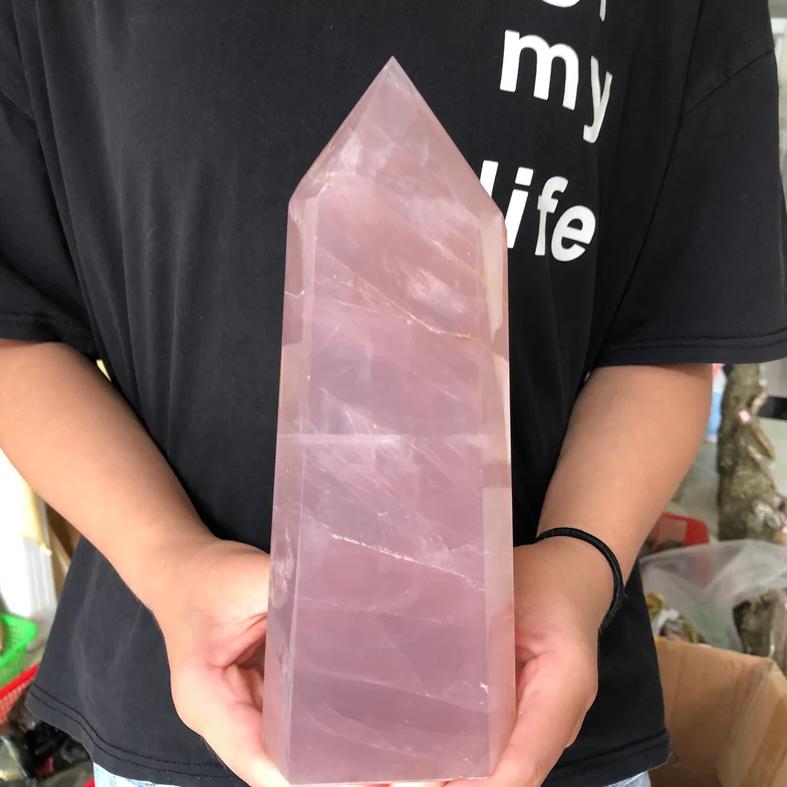 Rose Quartz Point Natural Rose Quartz Tower Rose Crystal Quartz Obelisk High Quality Healing Crystal