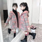 Girls' Autumn Plus Velvet Woolen Woolen Coat Big Children's Western Style Korean Style Autumn and Winter Mid-length Woolen Windbreaker Jacket