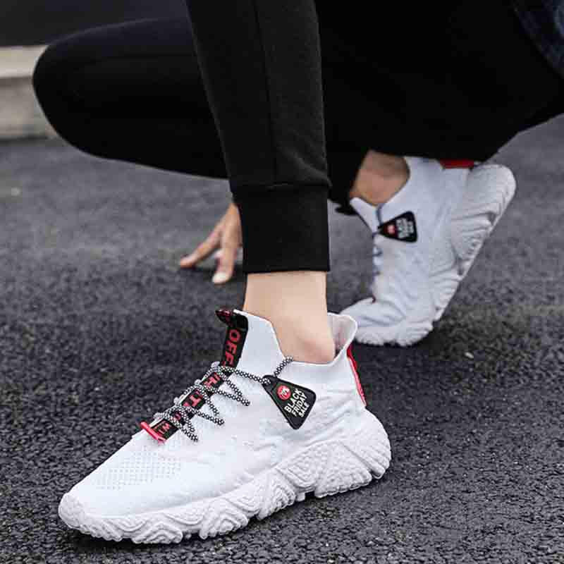 Size 39-44 Fashion Summer Men Mesh Sneakers Low-top Running Basketball Shoes Outdoor Non-slip Shockproof Letter Shoes