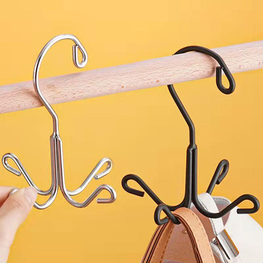 Shoe Rack Towel Hook Stainless Steel Four Claw Hook Coat Rack Scarf Clothes Hook Wardrobe Storage Hook Tool Organizer