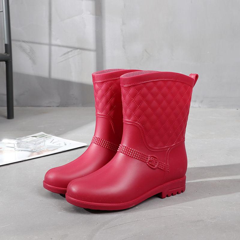 Rain Boots Rubber Shoes Women's Mid-tube Korean Version of Non-slip Waterproof Shoes Cute Waterproof Boots