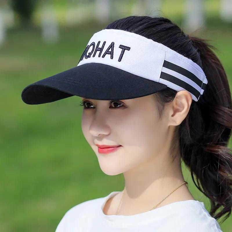 Women's Summer Sun Protective Hat Sunscreen Hat Outdoor Sports Topless Sun Hat Casual Running Peaked Cap Empty Top Hat