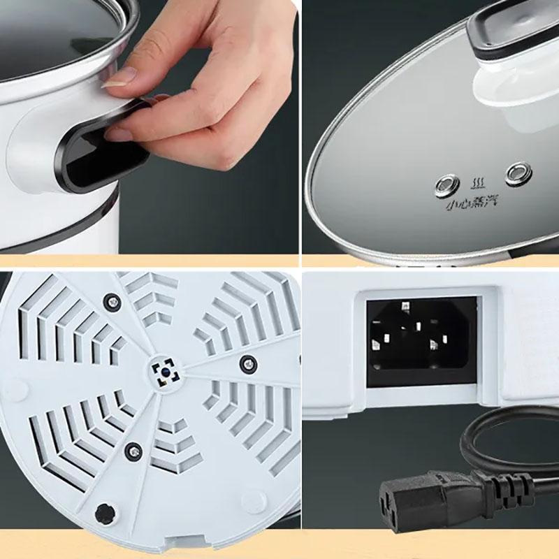 Electric Frying Pan Multi-function Electric Pot Electric Mini Electric Pot Household Steamer Electric Skillet Non-stick Pot with Steamer