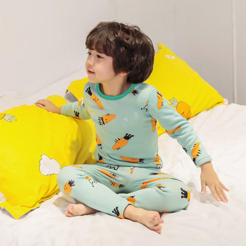 Children's Thermal Underwear Suit Baby Fleece Autumn Clothes Long Pants Boys Thermal Clothes Girls Pajamas Baby Clothes Winter