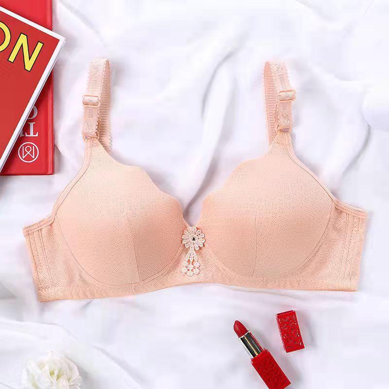 Thin Section Beautiful Back Large Size No Steel Ring Anti-sagging Gathered Light and Thin Seamless Breathable Women's Underwear Bra