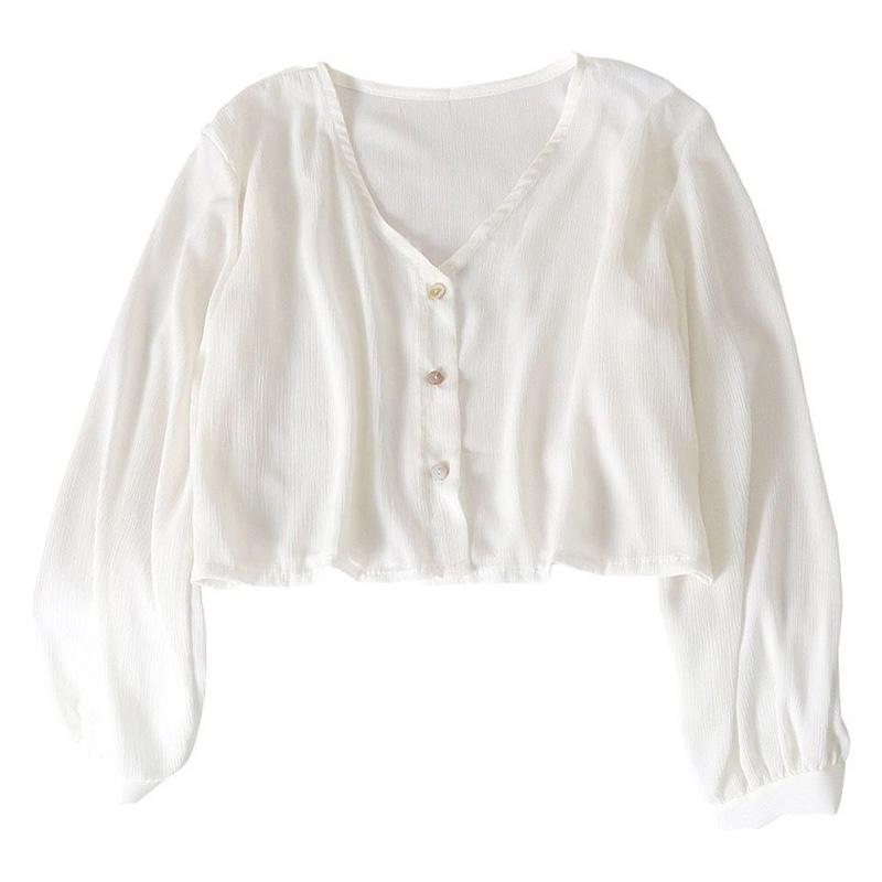 Cardigan Shawl Women's Chiffon Thin Retro Sunscreen Shirt Short Cardigan Top Summer