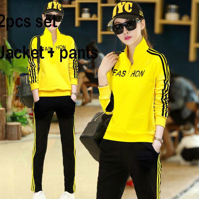 Sweatshirt Set Large Size Spring And Autumn Women's Clothing 2pcs Set Wild Long Sleeve Casual