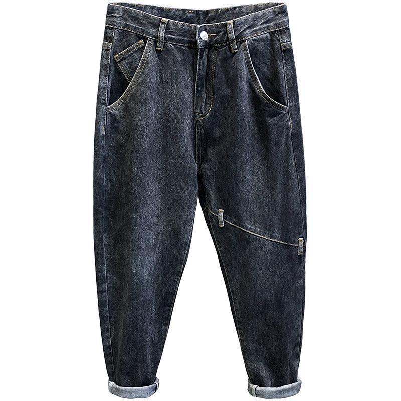 Retro Jeans Men's All-match Loose Tapered Small Straight Wide-leg Pants