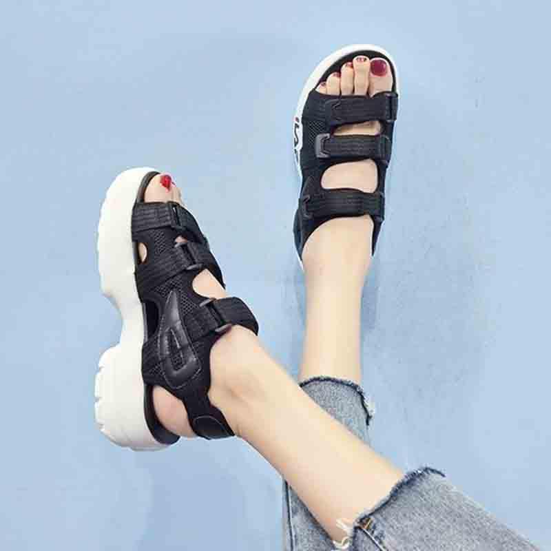 Plus Size 35-40 Summer Women Outdoor Letter Flat Beach Shoes Bohemian Wear-resistant Non-slip Office Lady Sandals