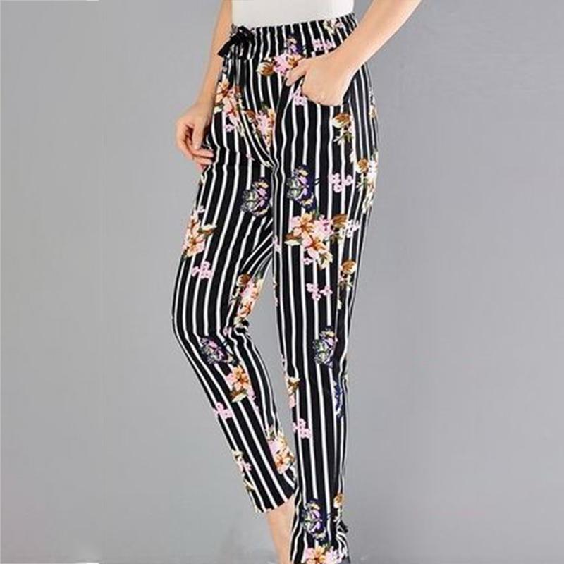 Middle-aged and Elderly Women's Trousers Summer Loose Large Size Stretch High Waist Thin Ladies Casual Trousers